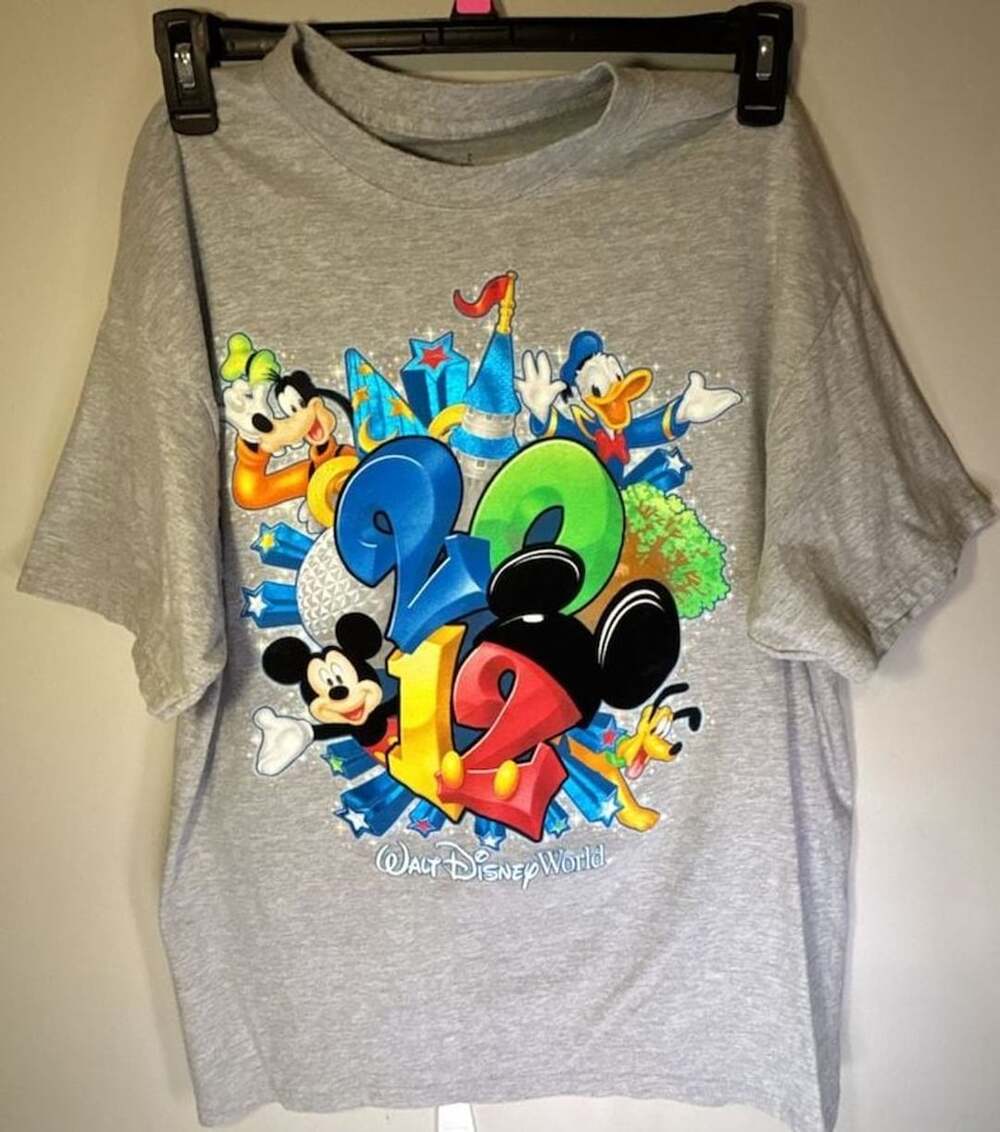 Walt Disney World 2012 Mickey And Friends Graphic T-Shirt Gray